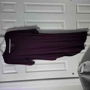 Deep purple super soft, long asymmetrical top